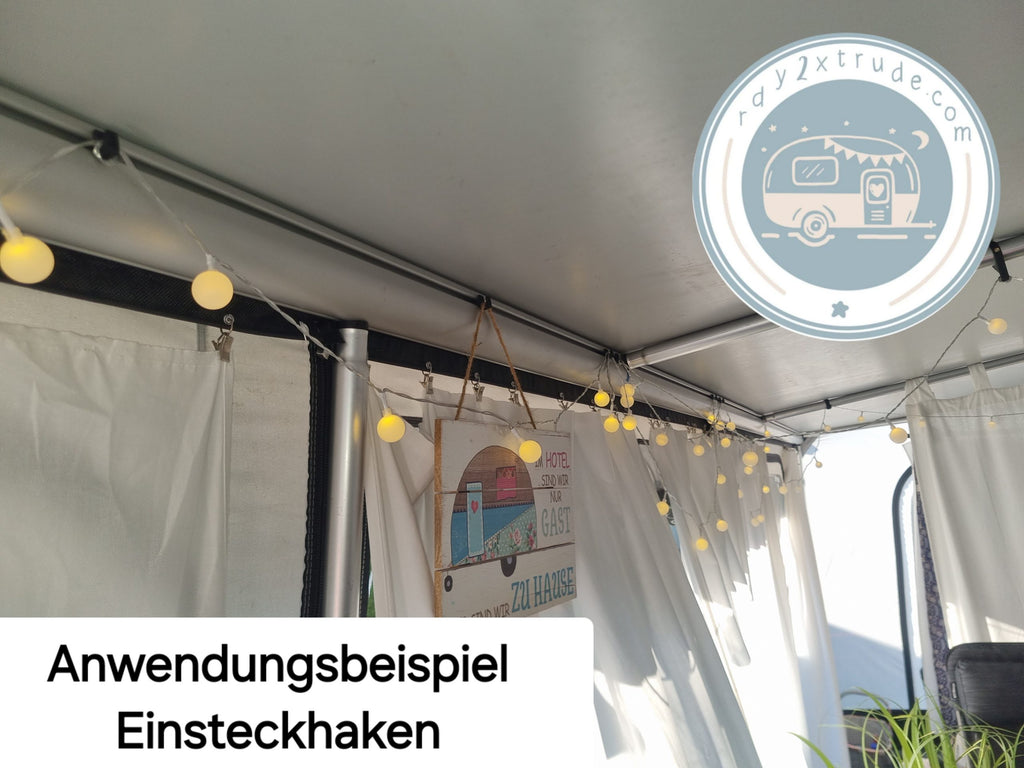 10'er Set Einsteckhaken für WIGO-Welle - Dachstangenführung -schwarz