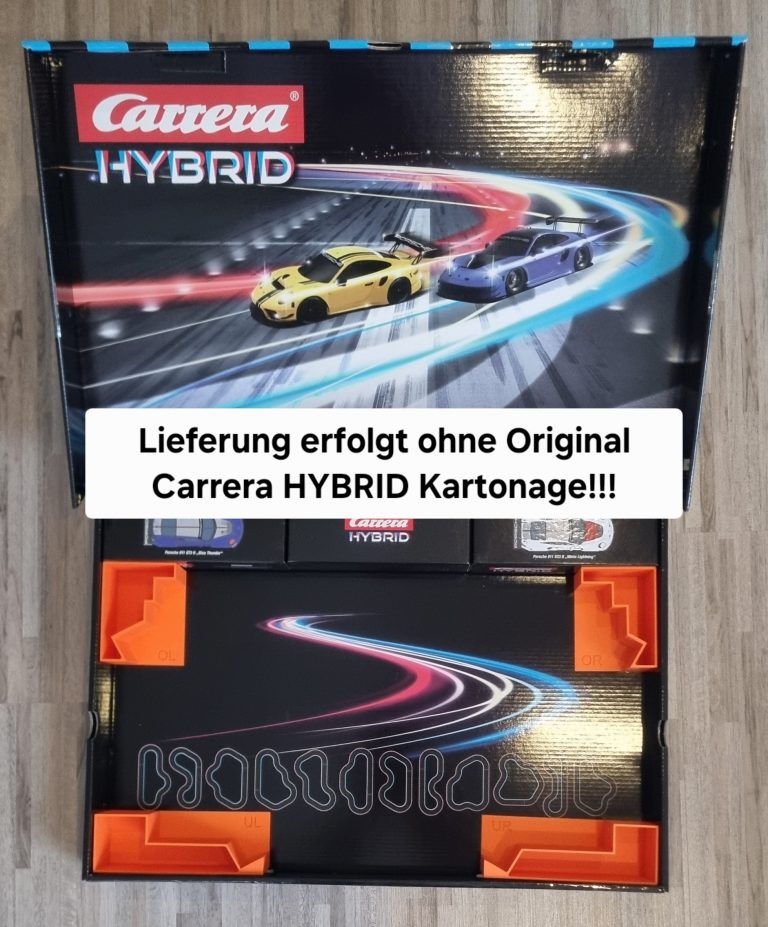 Transporteinsätze (Inlays) für Carrera HYBRID Fahrbahnteile im Original-Starterset Karton, verschiedene Farben