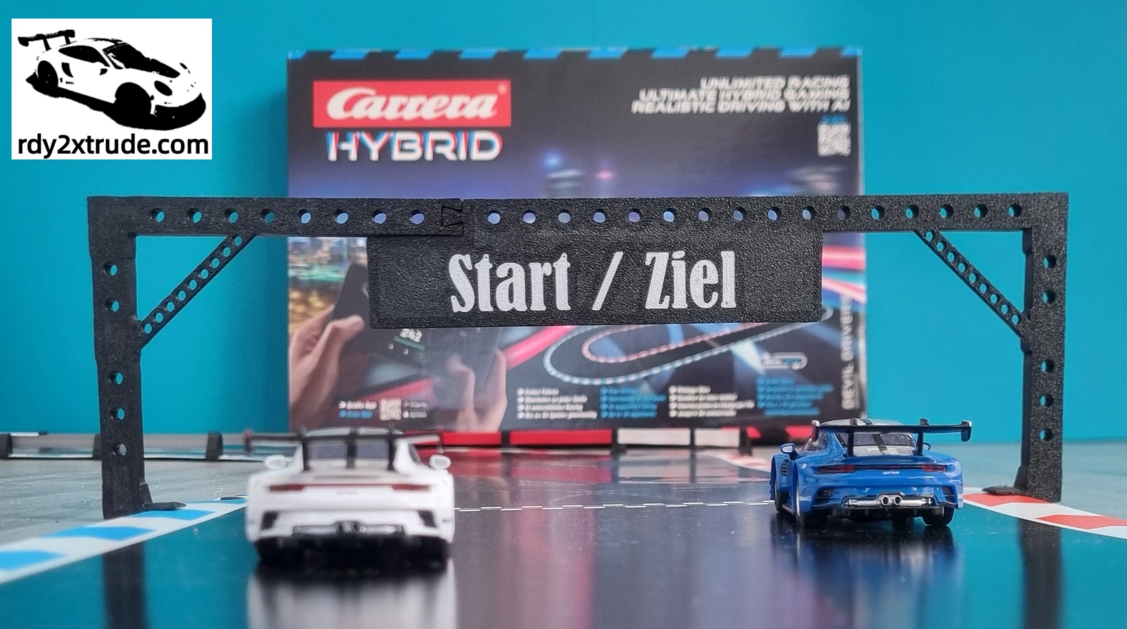 Start/Ziel Schilderbrücke kompatibel zu Carrera Hybrid System