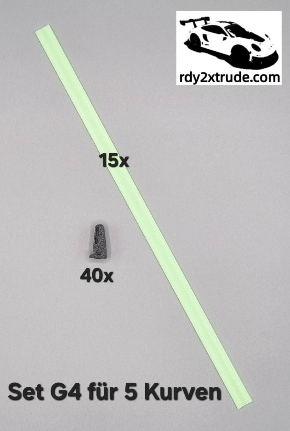 GLOW in the DARK Leitplanken kompatibel zu Carrera Hybrid System, einreihig, verschiedene Ausführungen