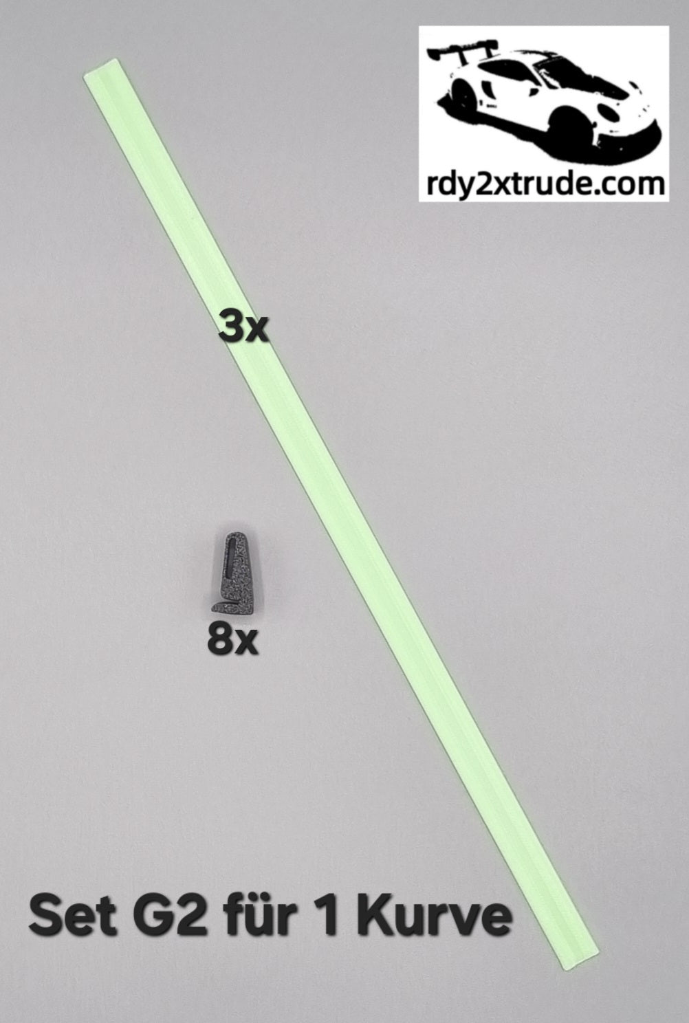 GLOW in the DARK Leitplanken kompatibel zu Carrera Hybrid System, einreihig, verschiedene Ausführungen