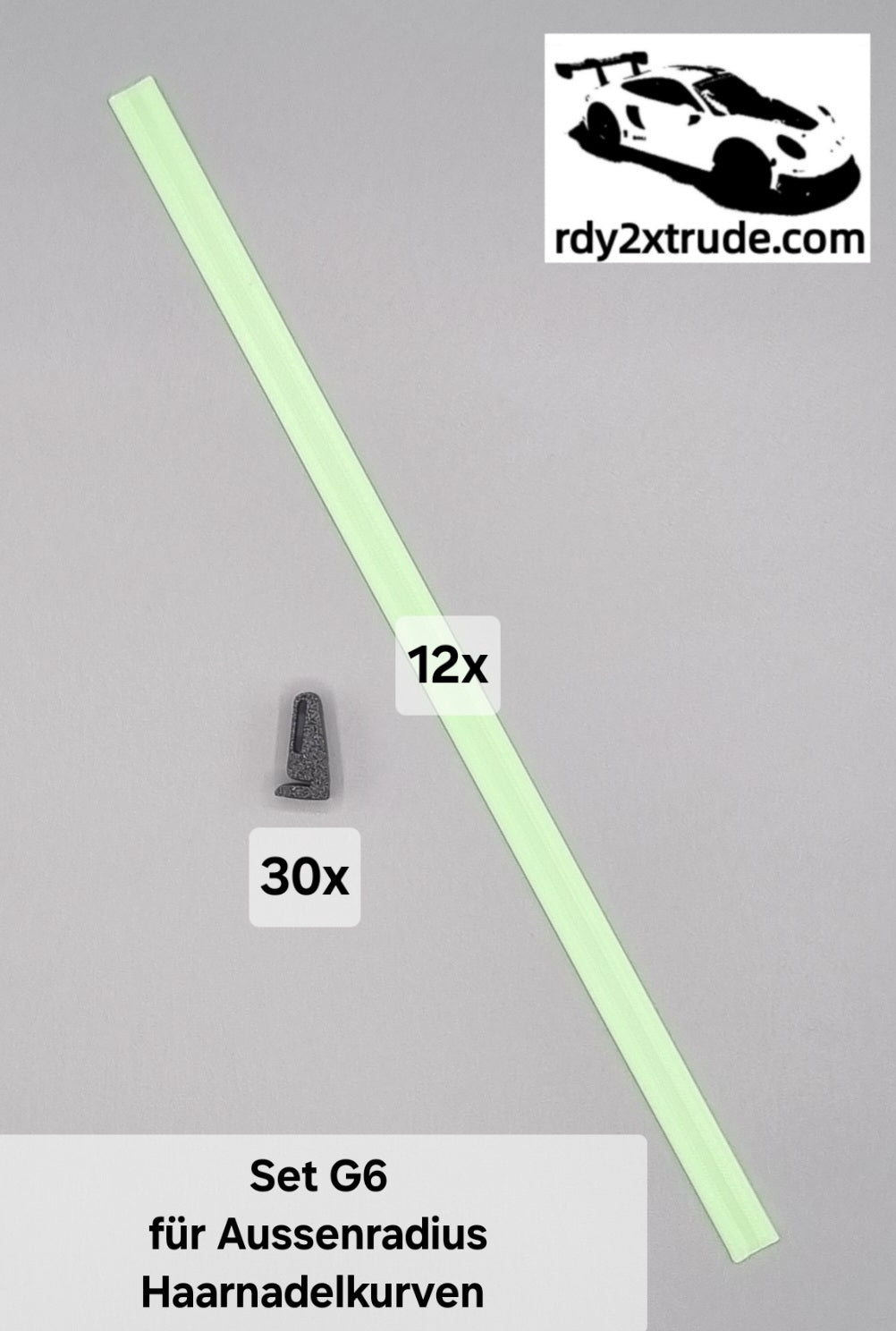 GLOW in the DARK Leitplanken kompatibel zu Carrera Hybrid System, einreihig, verschiedene Ausführungen