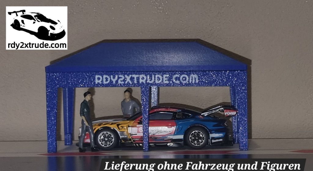 Rennpavillon Maßstab 1:50 für Carrera HYBRID, individuell beschriftbar
