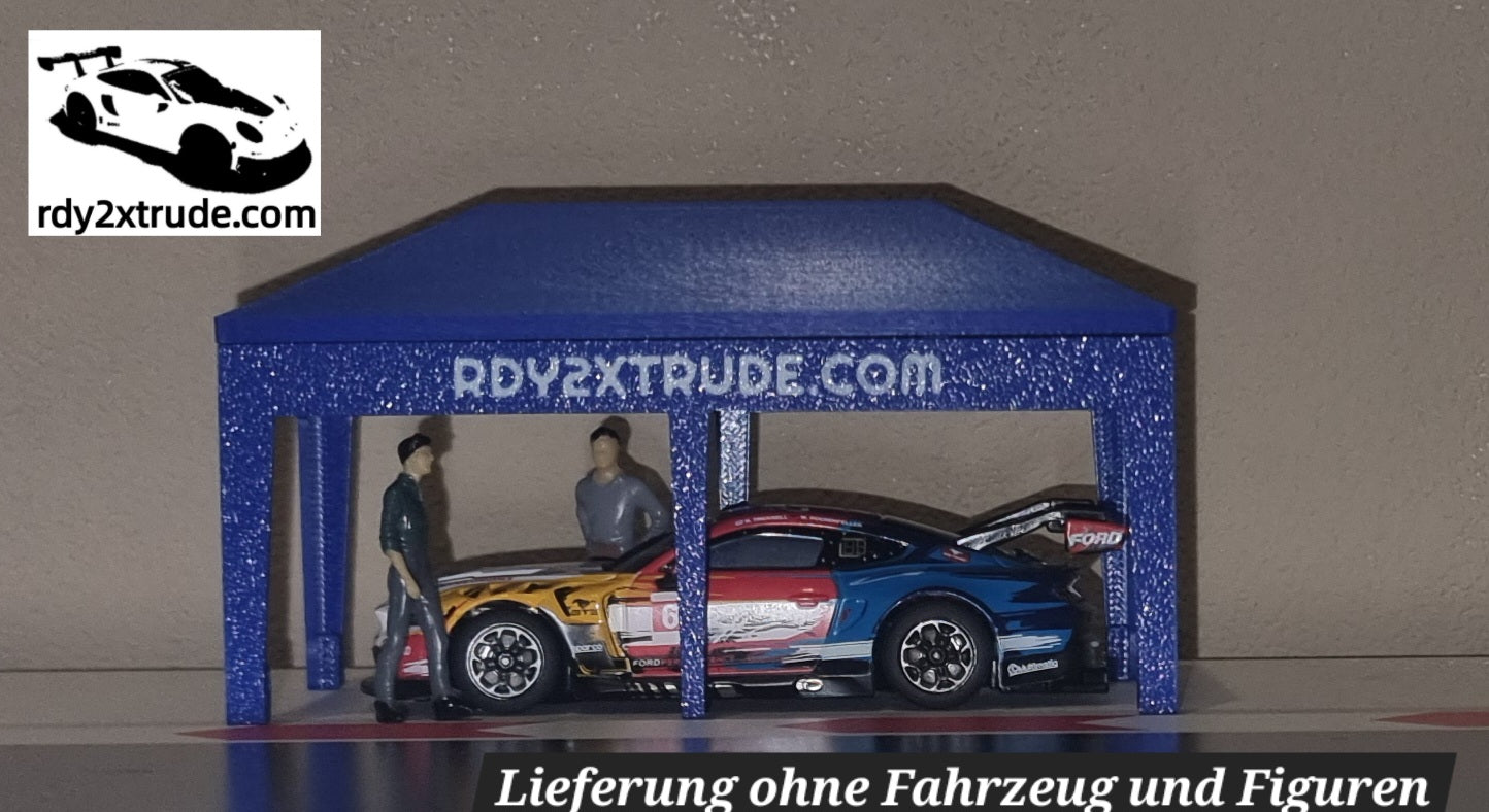 Rennpavillon Maßstab 1:50 für Carrera HYBRID, individuell beschriftbar