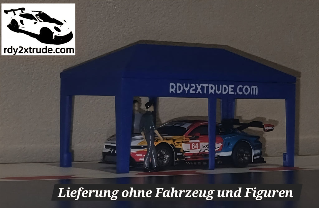 Rennpavillon Maßstab 1:50 für Carrera HYBRID, individuell beschriftbar
