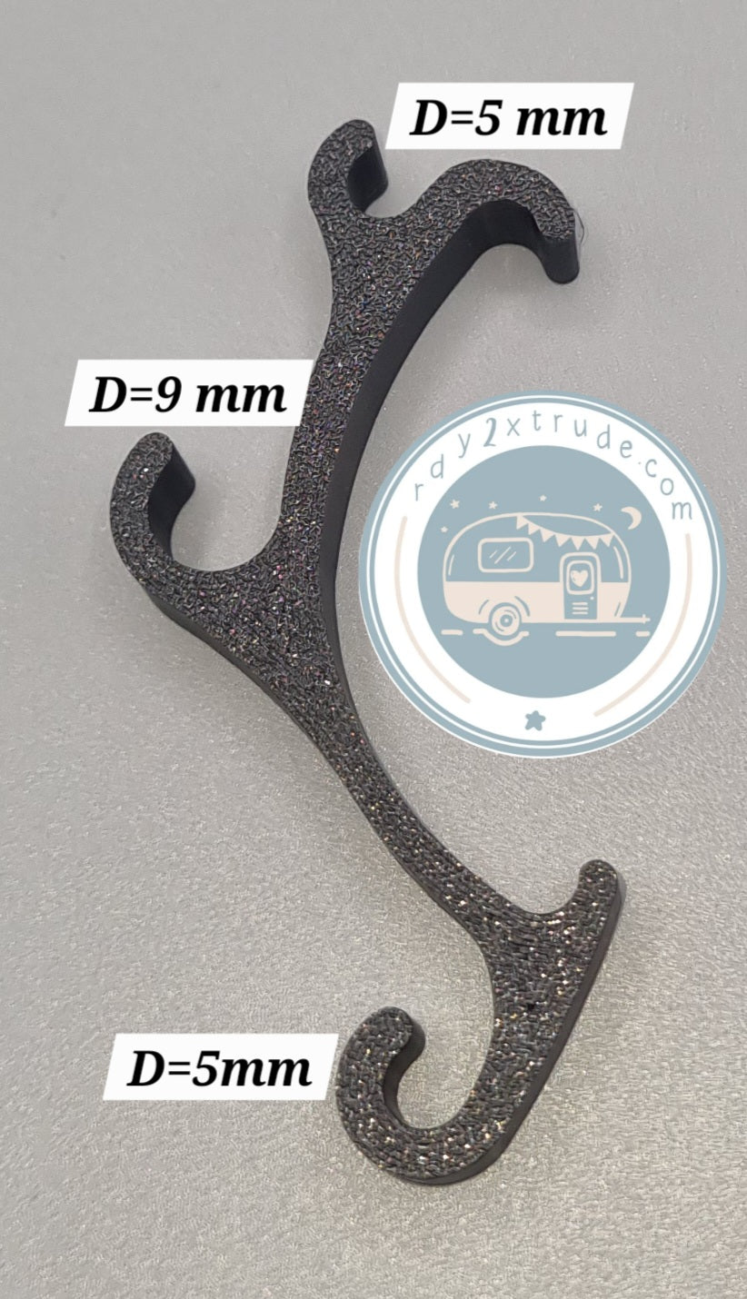 3fach-Haken innen zum Einclipsen in die WIGO-Welle - 10'er Set