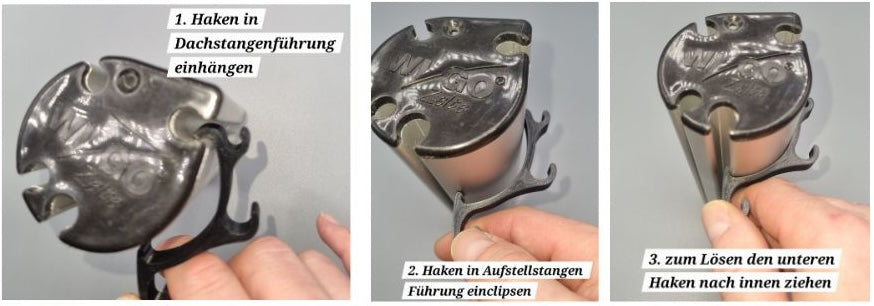 3fach-Haken innen zum Einclipsen in die WIGO-Welle - 10'er Set